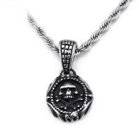 Stainless Steel Skull Pendants, 304 Stainless Steel, Vacuum Plating, fashion jewelry & Halloween Jewelry Gift & for woman & blacken, black, 16mm, Sold By PC