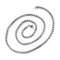 Stainless Steel Necklace Chain, 304 Stainless Steel, polished, fashion jewelry & DIY & for man, original color, 4mm, Hole:Approx 3mm, Length:60 cm, Sold By PC