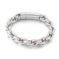 Stainless Steel Jewelry Bracelet, 304 Stainless Steel, polished, fashion jewelry & for man, original color, 200x9mm, Hole:Approx 3mm, Sold By PC