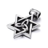 Stainless Steel Pendants 304 Stainless Steel Hexagram Vacuum Plating fashion jewelry & DIY & for man & blacken black Approx 3mm Sold By PC