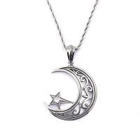 Stainless Steel Pendants 304 Stainless Steel Moon Vacuum Plating fashion jewelry & for man & blacken original color Sold By PC