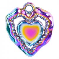 Подвеска- сердце из цинкового сплава, цинковый сплав, Сердце, разноцветная плакировка, Женский, не содержит никель, свинец, 16x18mm, продается PC