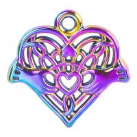 Tibetan Style Heart Pendants, colorful plated, Unisex & different styles for choice, more colors for choice, nickel, lead & cadmium free, 21x20mm, Length:Approx 50 cm, Sold By PC