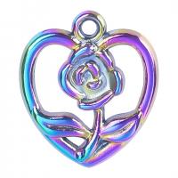 Tibetan Style Heart Pendants, colorful plated, Unisex & different styles for choice & hollow, more colors for choice, nickel, lead & cadmium free, 16x18mm, Length:Approx 50 cm, Sold By PC