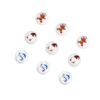 Schima Superba Perle, rund, Kunstdruck, Weihnachts-Design & DIY & verschiedene Muster für Wahl, keine, frei von Nickel, Blei & Kadmium, 16mm, verkauft von PC