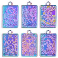 Tibetan Style Pendants, Rectangle, colorful plated, Unisex & different styles for choice, more colors for choice, nickel, lead & cadmium free, 14x23mm, Length:Approx 50 cm, Sold By PC