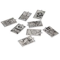 Tarot Card Charms Vintage Magic Tarot Card Pendants Good Luck Amulet Pendants Titanium Steel Pendants Rectangle Unisex