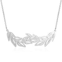 Titanium Steel Necklace, Leaf, Vacuum Ion Plating, for woman, more colors for choice, 57x22mm, Length:Approx 40 cm, 2PCs/Bag, Sold By Bag