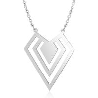 Titanium Steel Necklace Heart Vacuum Ion Plating for woman & hollow Length Approx 40 cm Sold By Bag