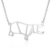 Titanium Steel Necklace Hippo Vacuum Ion Plating for woman & hollow Length Approx 40 cm Sold By Bag