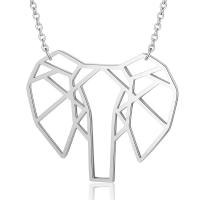 Titanstahl Halskette, Elephant, für Frau & hohl, keine, 36x29mm, Länge ca. 40 cm, 2PCs/Tasche, verkauft von Tasche