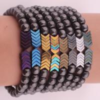 Non Magnetic Hematite Bracelet elastic & Unisex plated arrowhead .5 Inch  Sold By PC