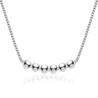 Brass Necklace, with 1.97 extender chain, Round, silver color plated, for woman, silver color, nickel, lead & cadmium free, Length:15.75 Inch, Sold By PC