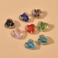 Gold Sand Lampwork Beads Heart DIY Approx 1.8mm Sold By PC