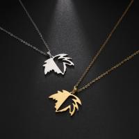 Stainless Steel Jewelry Necklace, 304 Stainless Steel, with 1.97inch extender chain, Maple Leaf, Vacuum Ion Plating, fashion jewelry & for woman & hollow, more colors for choice, 23.20x28.50mm, Sold Per Approx 17.72 Inch Strand