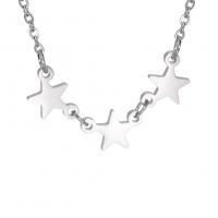 Stainless Steel Jewelry Necklace, 304 Stainless Steel, with 1.97inch extender chain, Star, fashion jewelry & for woman, original color, 6.40x9.80mm, Sold Per Approx 17.72 Inch Strand