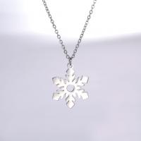 Stainless Steel smycken halsband, 304 rostfritt stål, med 1.97inch extender kedja, Snowflake, mode smycken & för kvinna, ursprungliga färgen, 20x22.50mm, Såld Per Ca 17.72 inch Strand