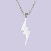 Stainless Steel Jewelry Necklace, 304 Stainless Steel, Lightning Symbol, fashion jewelry & Unisex, original color, 55.60x19.20mm, Sold Per Approx 23.62 Inch Strand
