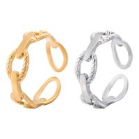 Titan Stål Cuff finger ring, mode smycken & olika storlek för val & för kvinna & ihålig, fler färger för val, Säljs av PC