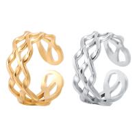 Titan Stål Cuff finger ring, mode smycken & olika storlek för val & för kvinna & ihålig, fler färger för val, Säljs av PC