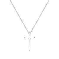 925 Sterling Silver Necklaces, Cross, platinum plated, fashion jewelry & for woman, Length:Approx 17.7 Inch, Sold By PC