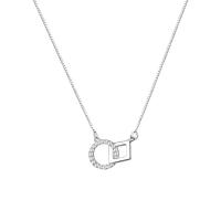 Cubic Zircon Micro bane Sterling sølv halskæde, 925 Sterling Sølv, platineret, mode smykker & Micro Pave cubic zirconia & for kvinde, 450mm, Solgt af PC