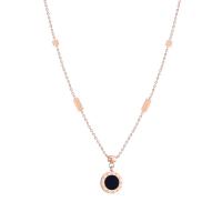 Titanium Steel Necklace, with Shell, Butterfly, rose gold color plated, fashion jewelry & for woman & double-sided, rose gold color, 450mm, Sold By PC