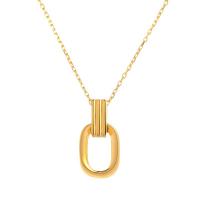 Titanstahl Halskette, goldfarben plattiert, Doppelschicht & Modeschmuck & für Frau, 20x10mm, Länge ca. 17.7 ZollInch, verkauft von PC