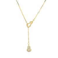 Titanstahl Halskette, Kalebasse, vergoldet, Modeschmuck & Micro pave Zirkonia & für Frau, Länge:51 cm, verkauft von PC