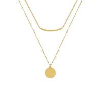 Titanium stål halskæde, guldfarve belagt, Dobbelt lag & mode smykker & for kvinde, 480mm, Solgt af PC