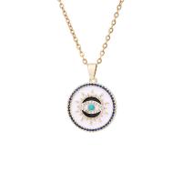 Cubic Zircon Micro Pave Brass Necklace, gold color plated, micro pave cubic zirconia & for woman & enamel, more colors for choice, 24x22mm, Length:50 cm, Sold By PC