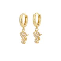 Cubic Zirconia Micro Pave Brass Earring, gold color plated, different styles for choice & micro pave cubic zirconia & for woman, 28mm, Sold By Pair