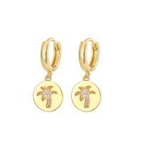 Cubic Zirconia Micro Pave Brass Earring, gold color plated, different styles for choice & micro pave cubic zirconia & for woman, 30mm, Sold By Pair