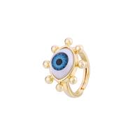 Дурной глаз ювелирные изделия палец кольцо, Латунь, плакирован золотом, Регулируемый & Женский & эмаль, Много цветов для выбора, 20mm, продается PC