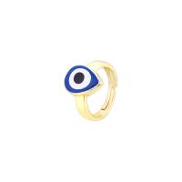 Evil Eye Schmuck Fingerring, Messing, goldfarben plattiert, Einstellbar & für Frau & Emaille, keine, 20mm, verkauft von PC