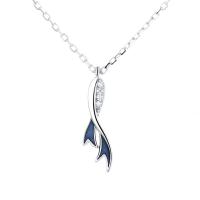 925 Sterling Silver Necklaces with 1.96 inch extender chain platinum color plated for woman & with rhinestone Length Approx 15.74 Inch Sold By PC