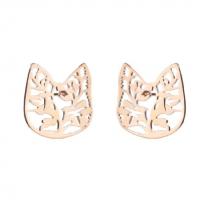 Stainless Steel Stud Earrings Cat Vacuum Plating fashion jewelry & for woman Sold By Pair