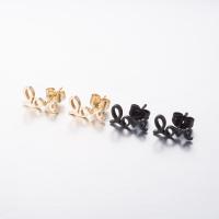 Stainless Steel Stud Earrings Alphabet Letter Vacuum Plating fashion jewelry & for woman 12mm Sold By Pair