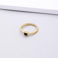 Brass Cuff Finger Ring, high quality gold color plated, Adjustable & micro pave cubic zirconia & for woman, more colors for choice, Sold By PC