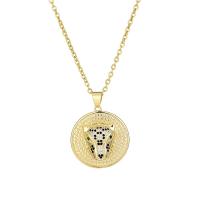 Cubic Zircon Micro Pave Brass Necklace, real gold plated, different styles for choice & micro pave cubic zirconia & for woman, 25x26mm, Length:Approx 19.68 Inch, Sold By PC