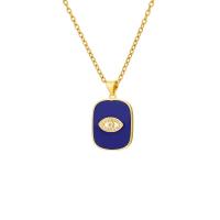 Cubic Zircon Micro Pave Brass Necklace, gold color plated, micro pave cubic zirconia & for woman & enamel, more colors for choice, 17x22mm, Length:Approx 19.68 Inch, Sold By PC