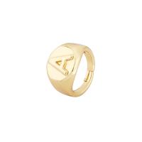Brass Open Finger Ring real gold plated Adjustable & for woman 21mm Sold By PC