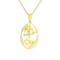 Titanstahl Halskette, goldfarben plattiert, Modeschmuck & für Frau & hohl, keine, 35mm, Länge ca. 19.68 ZollInch, verkauft von PC