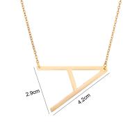 Titanium stål halskæde, Alfabet bogstav, guldfarve belagt, forskellige stilarter for valg & for kvinde, Længde Ca. 19.68 inch, Solgt af PC