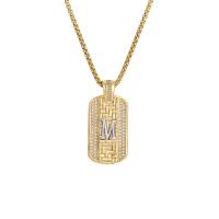 Titanium Steel Sweater Necklace, gold color plated, Unisex & different designs for choice & micro pave cubic zirconia, 20x35mm, Length:Approx 23.6 Inch, Sold By PC