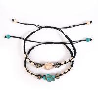 Fashion Turquoise Bracelets, with Wax Cord, Turtle, Bohemian style & Unisex, more colors for choice, Length:Approx 6.3-11.8 Inch, Sold By PC