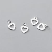 925 Sterling Silver Pendant Heart polished DIY & hollow silver color Sold By PC