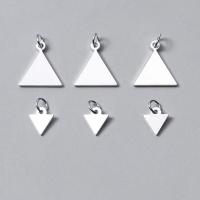 Кулоны из серебра, Серебро 925 пробы, Треугольник, полированный, DIY & разный размер для выбора, серебряный, продается PC