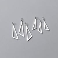 925 Sterling Silver Pendant Triangle polished DIY & hollow silver color Sold By PC