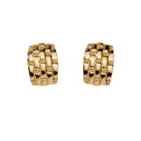 Lo zinco in lega Stud Earring, lega in zinco, placcato color oro, per la donna, 20x30mm, Venduto da coppia
